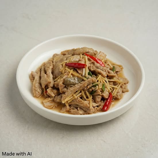 Shredded Ginger with Pork Intestine (薑絲炒大腸)